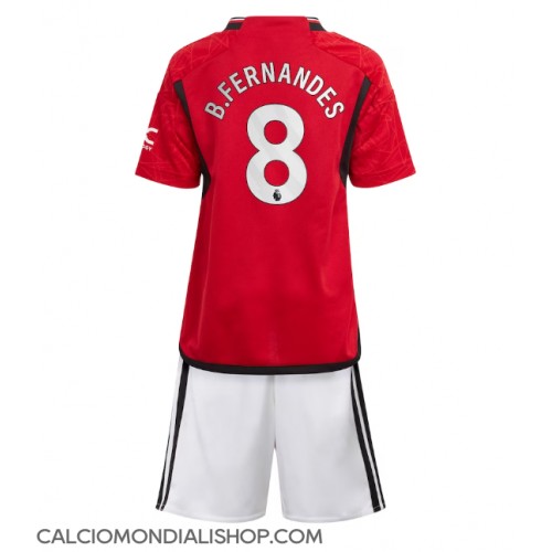 Maglie da calcio Manchester United Bruno Fernandes #8 Prima Maglia Bambino 2023-24 Manica Corta (+ Pantaloni corti)
